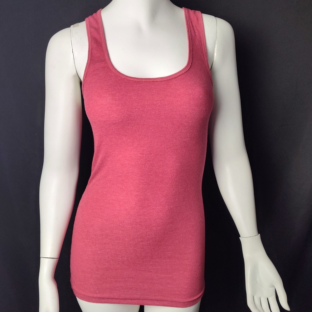 American Eagle tank top medium red ribbed stretch classic minimalist Y2K ASO TV